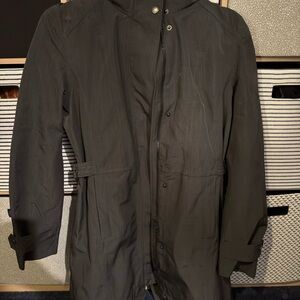 Black Hooded Trench Coat